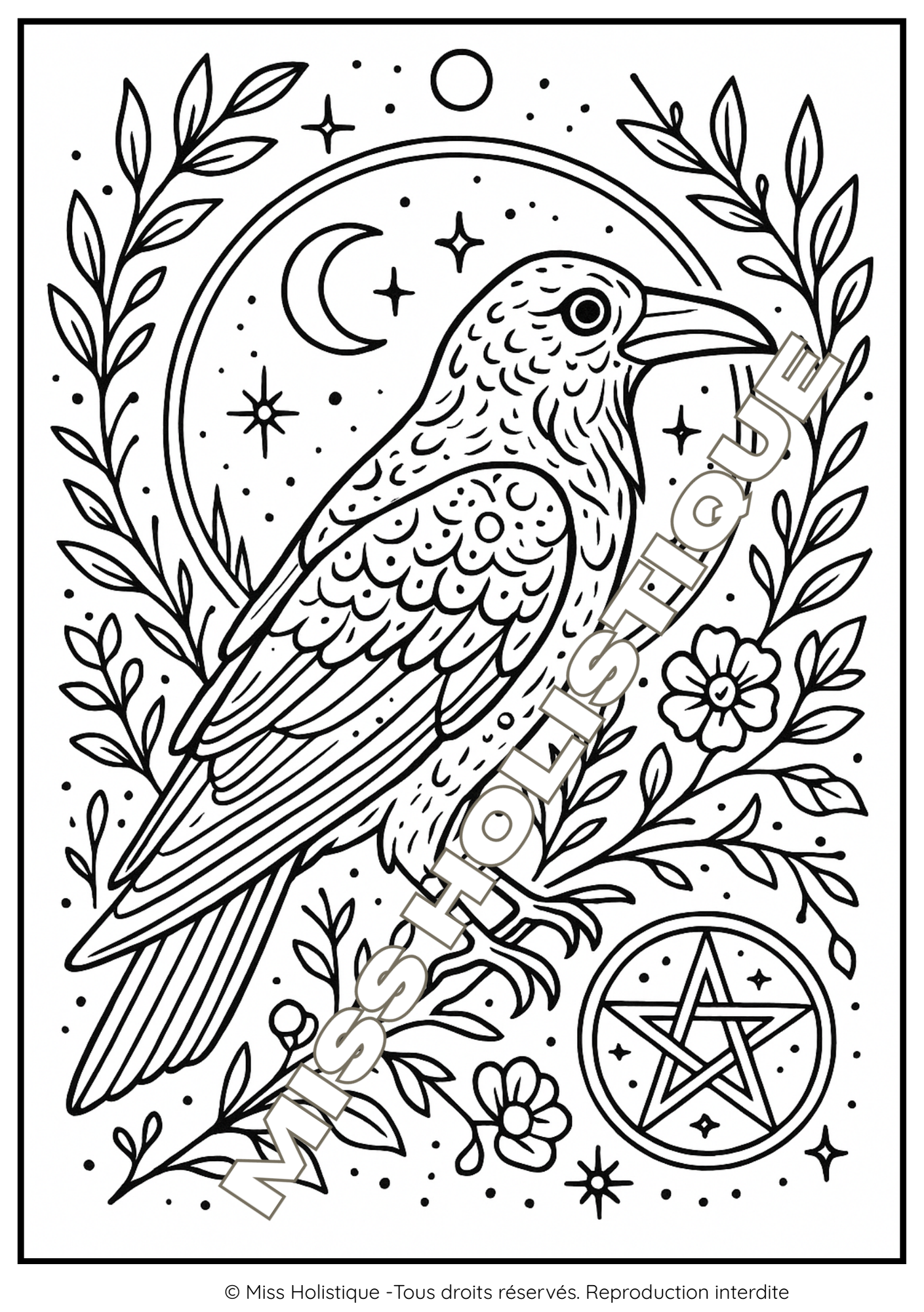 Coloriage Corbeau Mandala - PDF à Imprimer