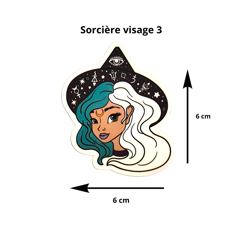 Sticker Sorcière Visage – Guérisseuse et intuition