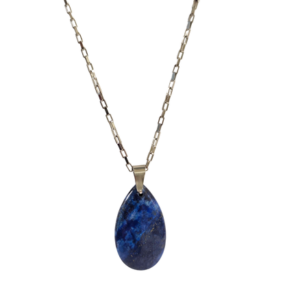 Collier " Sérénité et Puissance - Idéal pour les sportifs Pierre Naturelle Lapis-lazuli grade AA – et acier inoxydable 316L 🏋️‍♂️💎