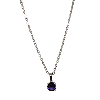 Collier rond zirconium violet - "INITIATION" - Acier Inoxydable 316L