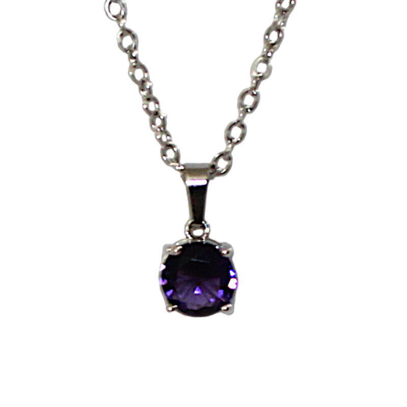 Collier rond zirconium violet - "INITIATION" - Acier Inoxydable 316L