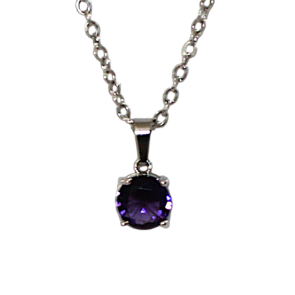 Collier rond zirconium violet - "INITIATION" - Acier Inoxydable 316L