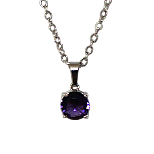 Collier rond zirconium violet - "INITIATION" - Acier Inoxydable 316L