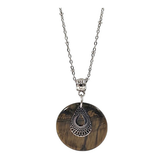 🐅 Collier “PROTECTION” - Protège et Repousse –Acier Inoxydable 316L, rhodié, pierre naturelle oeil de tigre, collier femme🐅