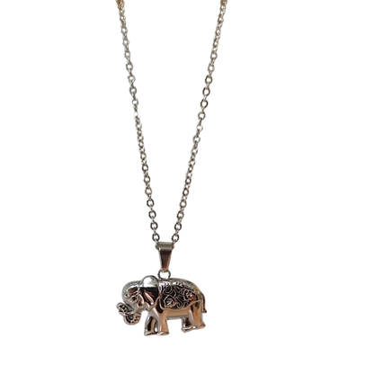 Collier Eléphant - "Chance et Longévité" - Acier Inoxydable 316L