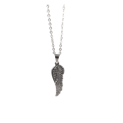 👼 Collier Pendentif Aile d’Ange – "Guidance Céleste" - Acier inoxydable 316L, pendentif titane, collier mixte, collier femme, collier homme