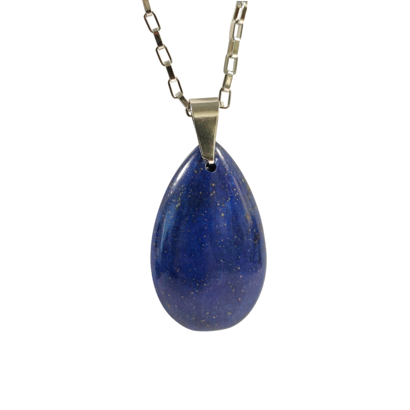 Collier " Sérénité et Puissance - Idéal pour les sportifs Pierre Naturelle Lapis-lazuli grade AA – et acier inoxydable 316L 🏋️‍♂️💎