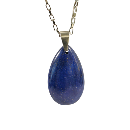 Collier " Sérénité et Puissance - Idéal pour les sportifs Pierre Naturelle Lapis-lazuli grade AA – et acier inoxydable 316L 🏋️‍♂️💎