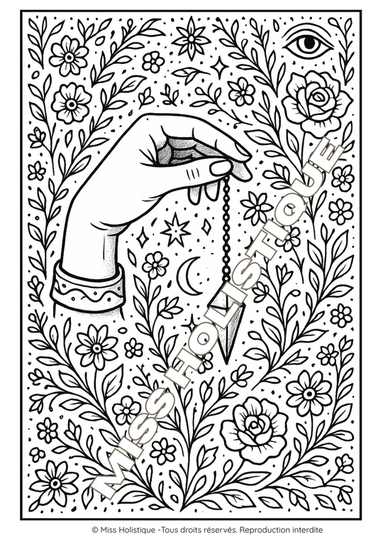 Coloriage Main Pendule - PDF à Imprimer