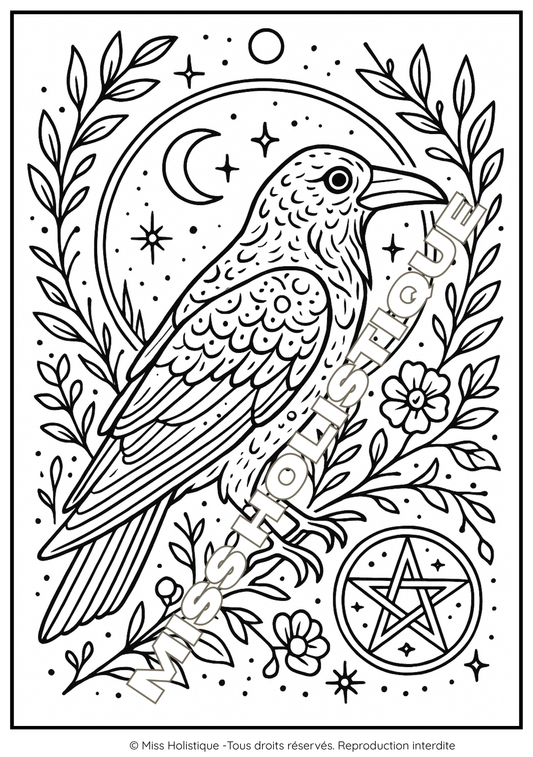 Coloriage Corbeau Mandala - PDF à Imprimer