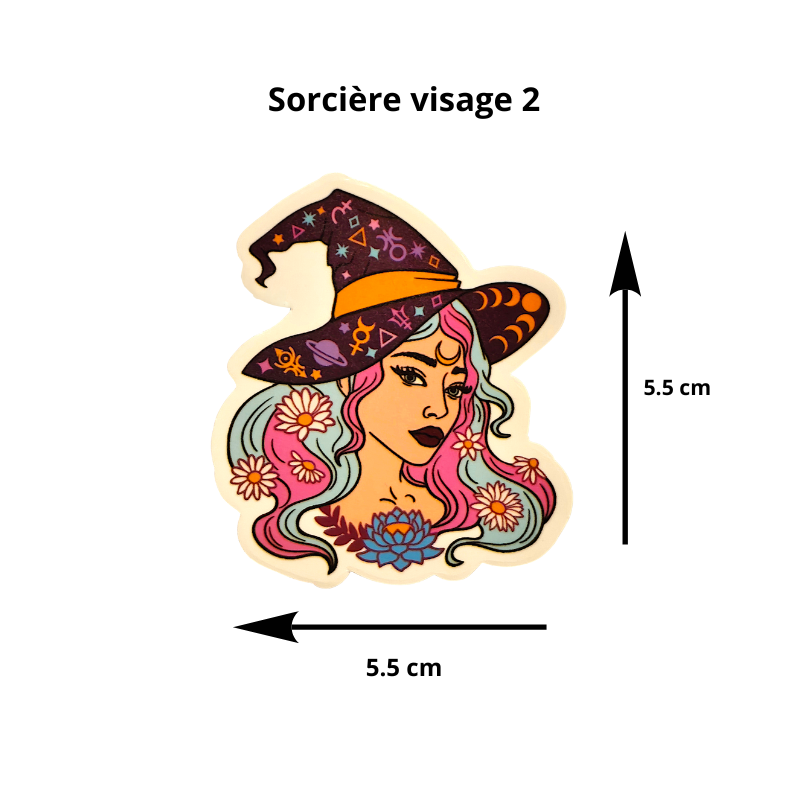 Sticker Sorcière Visage – Guérisseuse et intuition