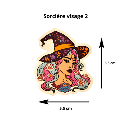 Sticker Sorcière Visage – Guérisseuse et intuition