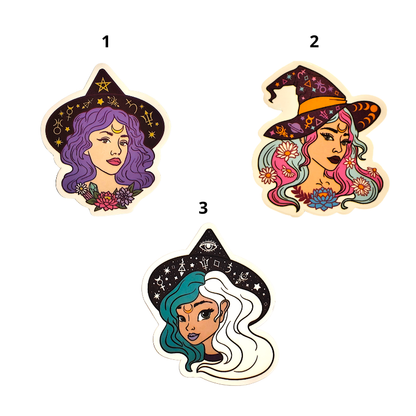 Sticker Sorcière Visage – Guérisseuse et intuition