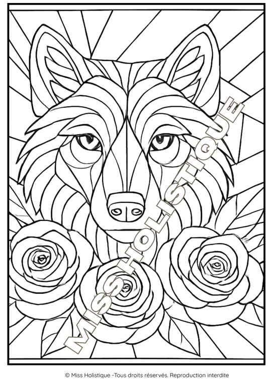 Coloriage Loup Mandala - PDF à Imprimer
